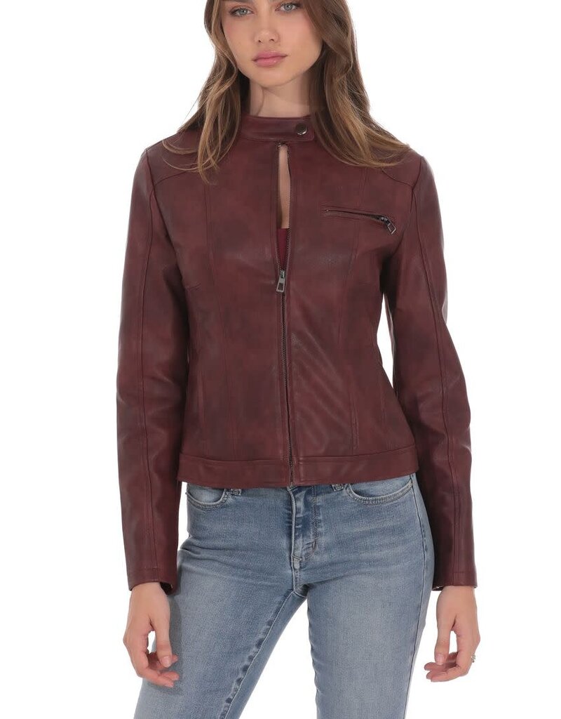 Lucy In The Sky Faux Leather Biker Jacket