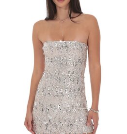 Lucy In The Sky Two Toned Sequin Strapless Bodycon Mini Dress