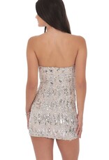 Lucy In The Sky Two Toned Sequin Strapless Bodycon Mini Dress