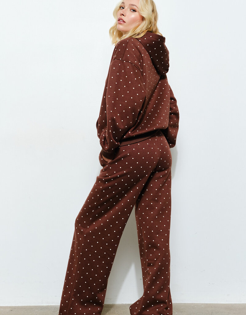 Brie Polka Dot Zip Up Cozy Hoodie Sweatshirt