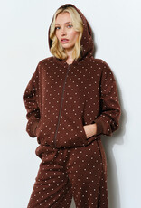 Brie Polka Dot Zip Up Cozy Hoodie Sweatshirt