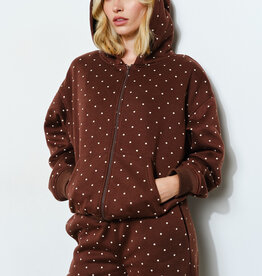 Brie Polka Dot Zip Up Cozy Hoodie Sweatshirt
