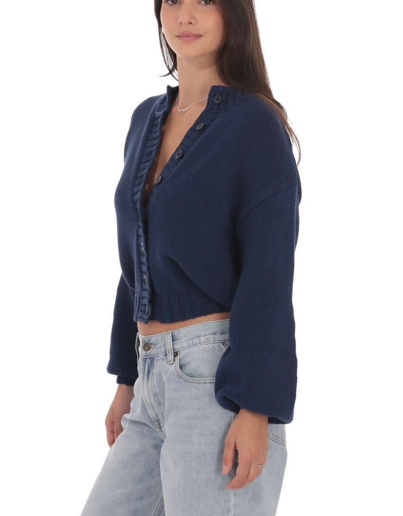 Lucy In The Sky Chunky Knit Cardigan Long Sleeve Sweater