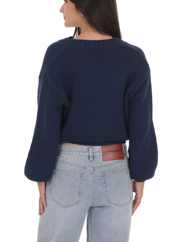 Lucy In The Sky Chunky Knit Cardigan Long Sleeve Sweater