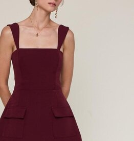 Vibrant Solid Double Pocket Square Neck Mini Dress