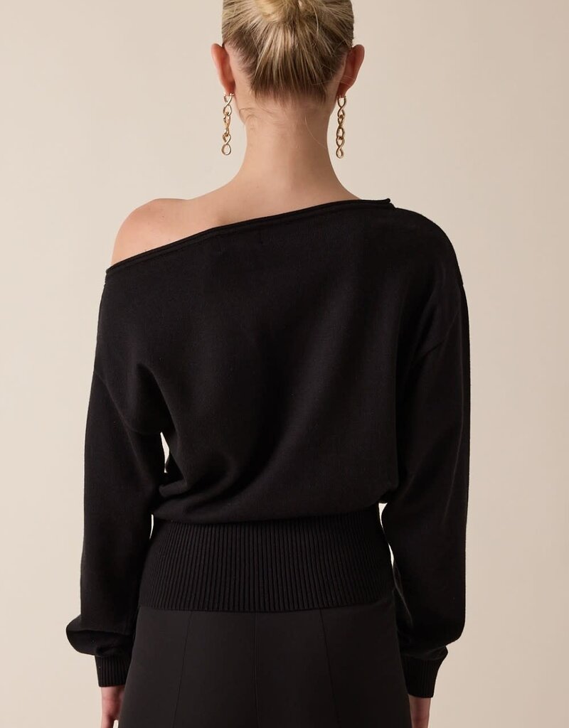 Fitted Waist Off The Shoulder Sweater