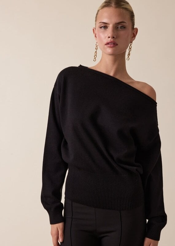 Fitted Waist Off The Shoulder Sweater