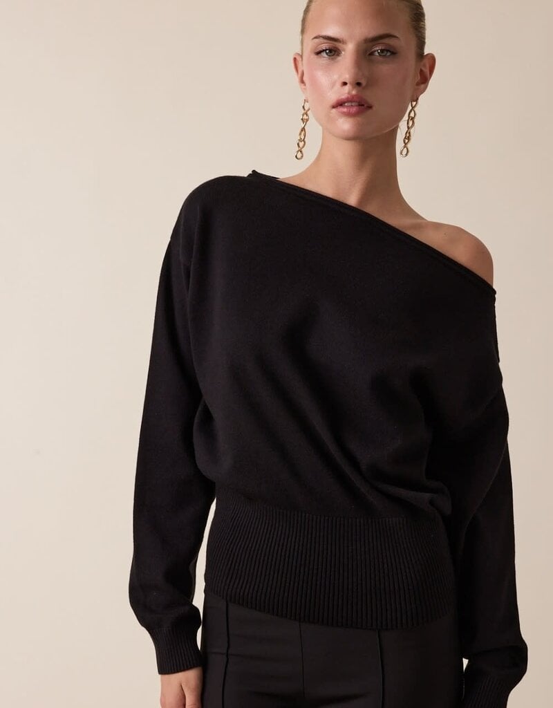 Fitted Waist Off The Shoulder Sweater