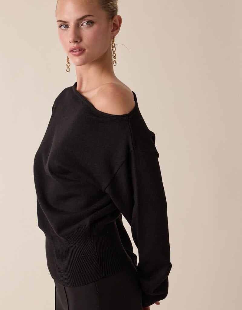 Fitted Waist Off The Shoulder Sweater