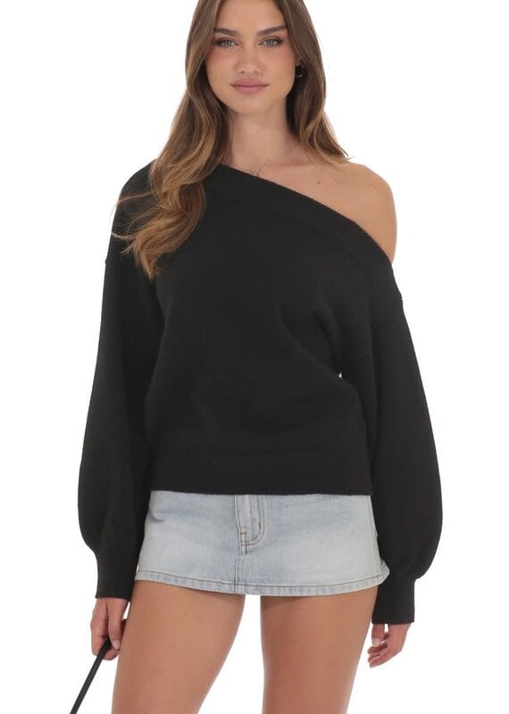Lucy In The Sky Off Shoulder Knitted Jumper Sweater