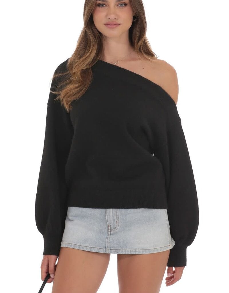 Lucy In The Sky Off Shoulder Knitted Jumper Sweater