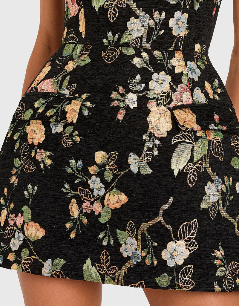 Amanda Uprichard Bethany Jacquard Floral Romper Mini Dress