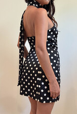 Polka Dot Tube Mini Dress w/Scarf