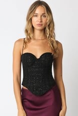 Tweed Sequin Corset Top