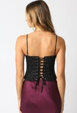 Tweed Sequin Corset Top