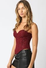 Tweed Sequin Corset Top