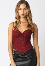 Tweed Sequin Corset Top