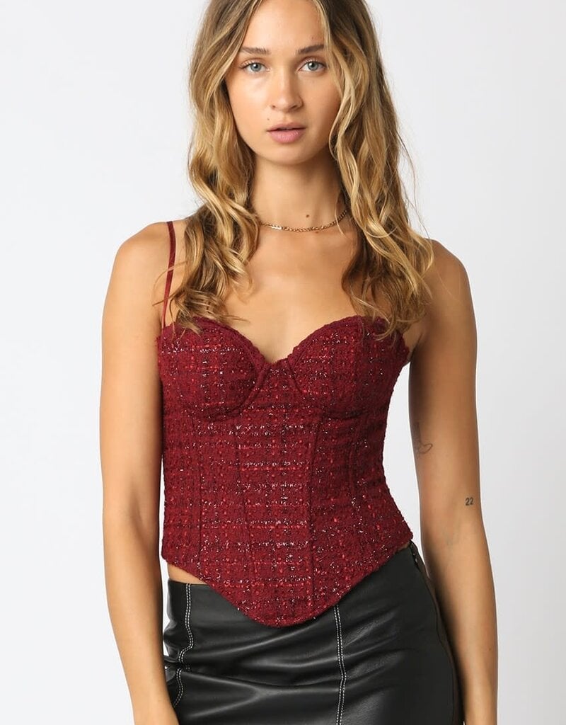Tweed Sequin Corset Top