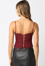 Tweed Sequin Corset Top