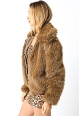 Faux Fur Zip Up Jacket