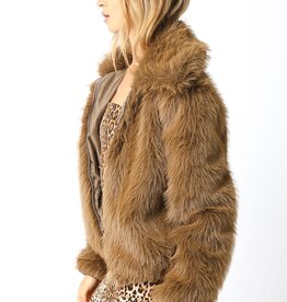 Faux Fur Zip Up Jacket