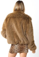 Faux Fur Zip Up Jacket