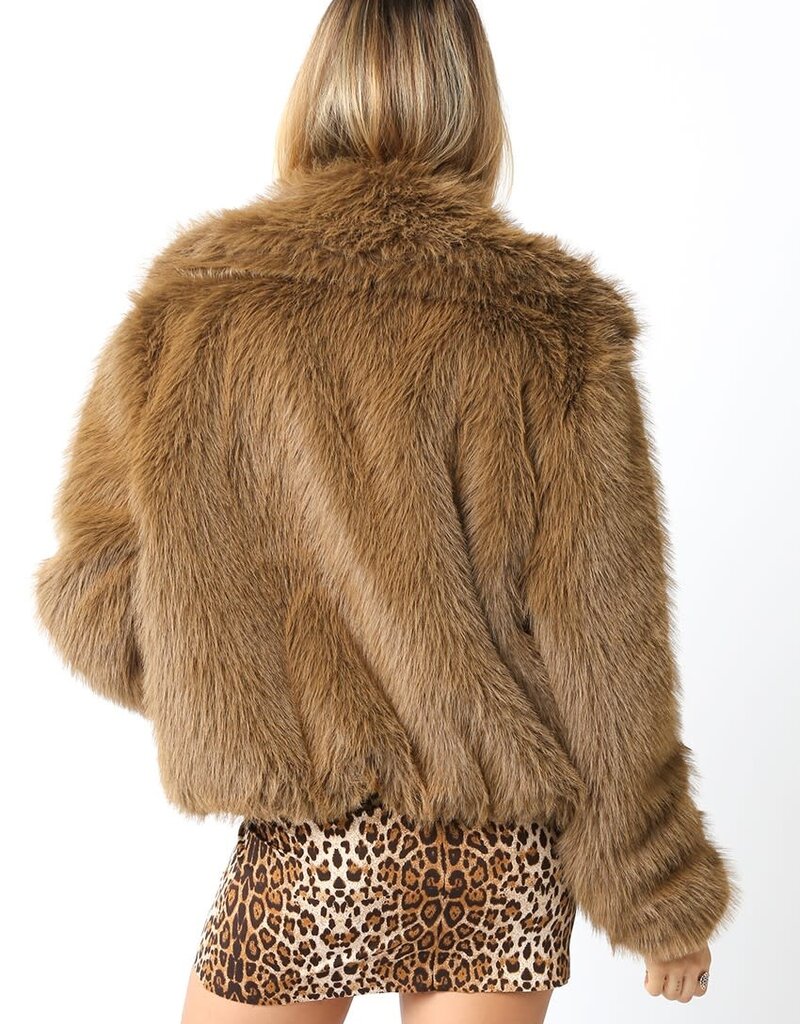 Faux Fur Zip Up Jacket