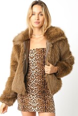 Faux Fur Zip Up Jacket