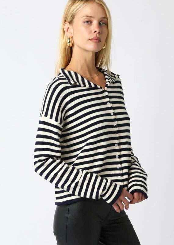 Carmen Stripe Knit Cardigan Sweater