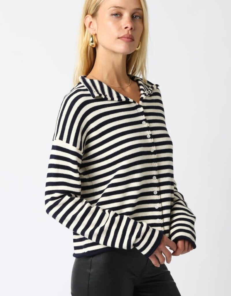 Carmen Stripe Knit Cardigan Sweater
