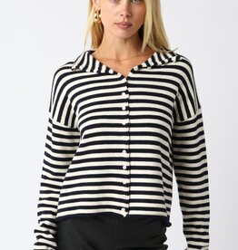 Carmen Stripe Knit Cardigan Sweater