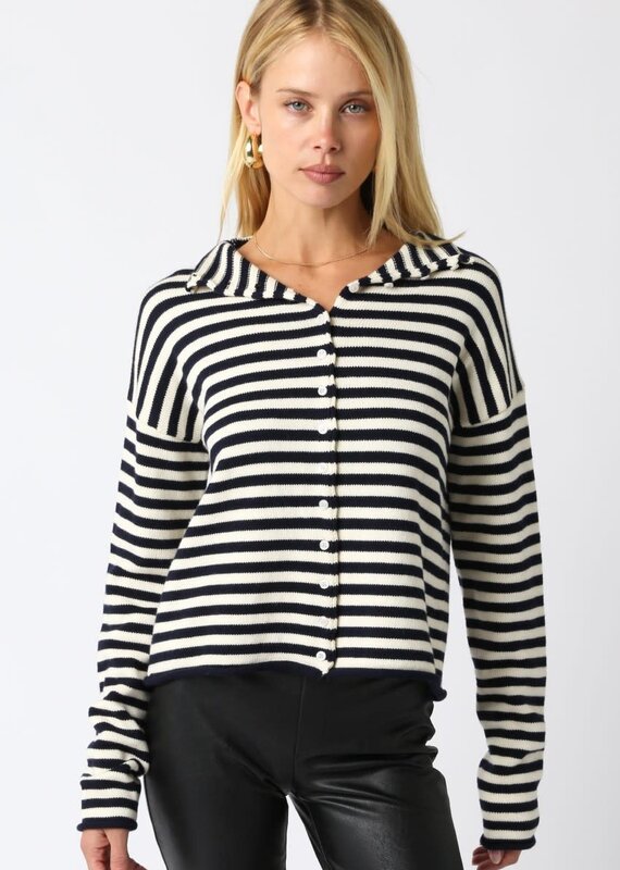 Carmen Stripe Knit Cardigan Sweater