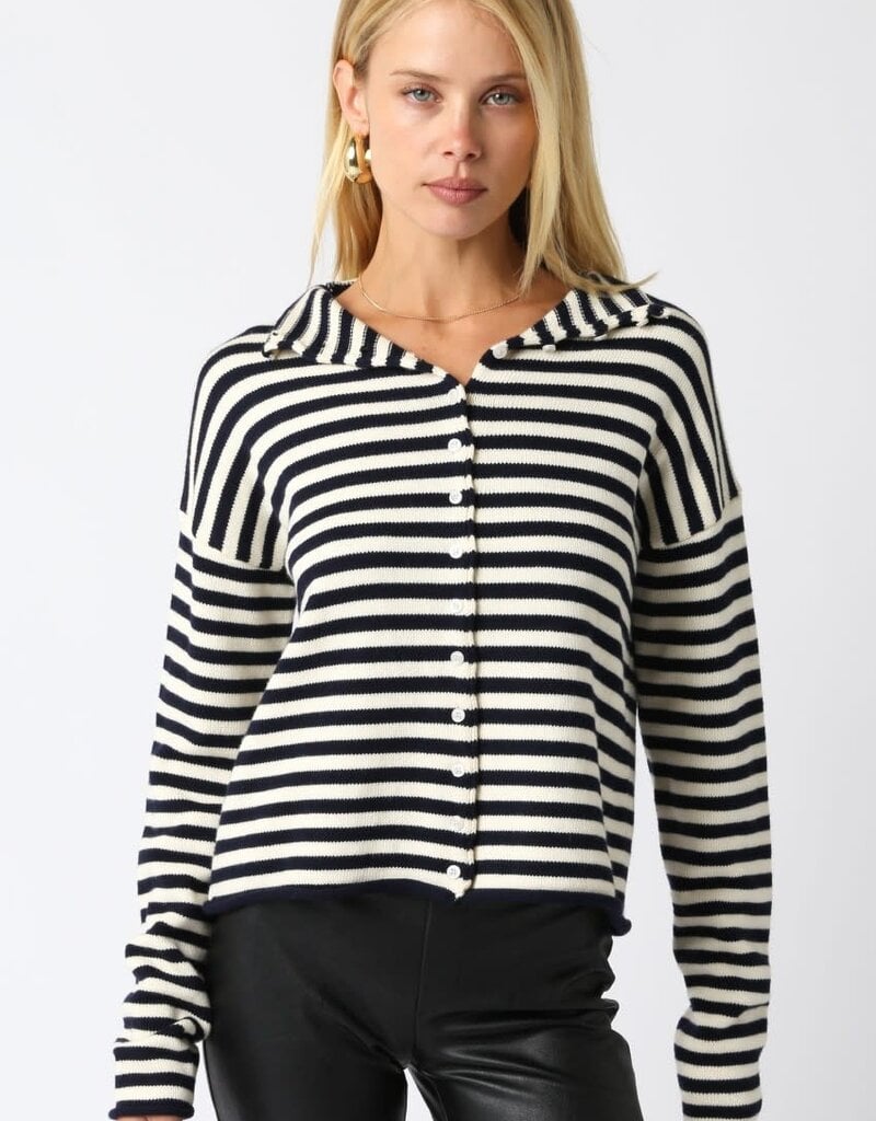 Carmen Stripe Knit Cardigan Sweater