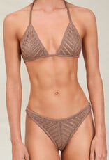Devon Windsor Lucinda Metallic Knit Triangle Bikini Top
