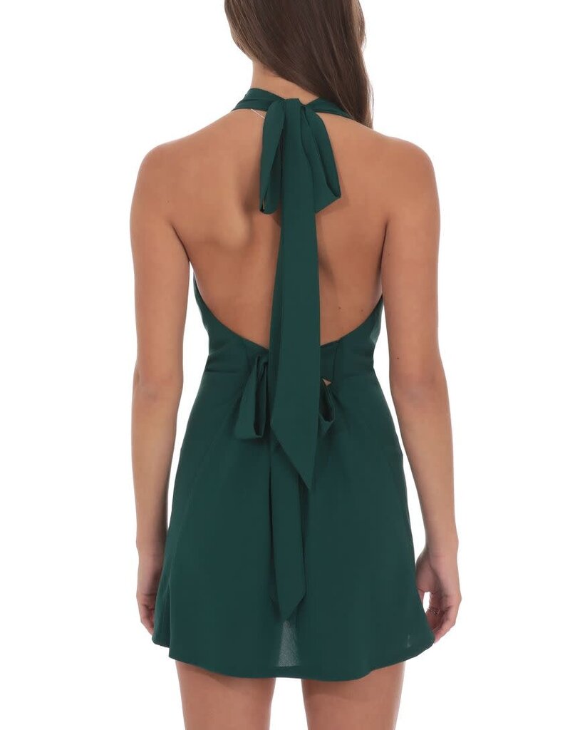 Lucy In The Sky Cowl Neck Halter Mini Dress