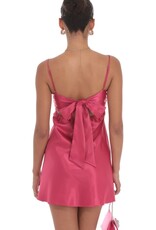 Lucy In The Sky Satin Sweetheart Neck Mini Dress