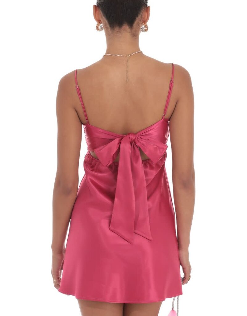 Lucy In The Sky Satin Sweetheart Neck Mini Dress
