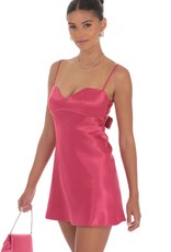 Lucy In The Sky Satin Sweetheart Neck Mini Dress