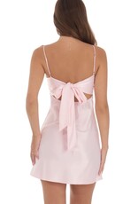 Lucy In The Sky Satin Sweetheart Neck Mini Dress