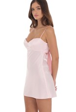 Lucy In The Sky Satin Sweetheart Neck Mini Dress