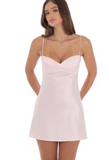 Lucy In The Sky Satin Sweetheart Neck Mini Dress