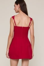 Vibrant Solid Double Pocket Square Neck Mini Dress