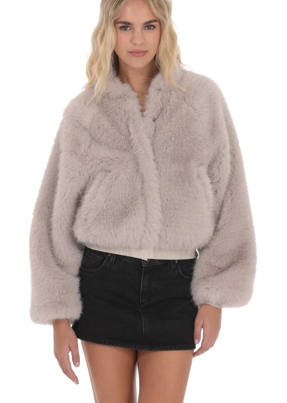 Lucy In The Sky Faux Fur Bomber Jacket