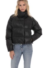 Lucy In The Sky Faux Leather Puffer Jacket