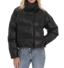 Lucy In The Sky Faux Leather Puffer Jacket