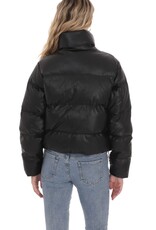 Lucy In The Sky Faux Leather Puffer Jacket