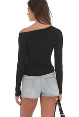 Lucy In The Sky Ribbed Off Shoulder Top