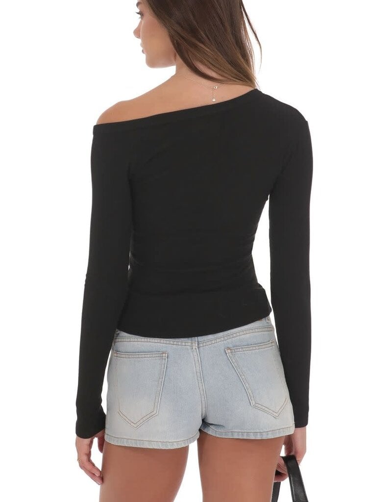 Lucy In The Sky Ribbed Off Shoulder Top