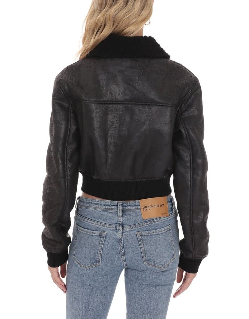 Lucy In The Sky Sherpa Washed Faux Leather Jacket