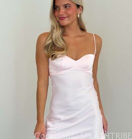 Lucy In The Sky Satin Sweetheart Neck Mini Dress